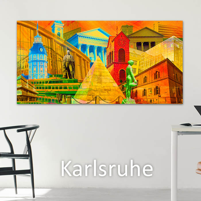 Wandbild Pop Art Karlsruhe in einem Büro